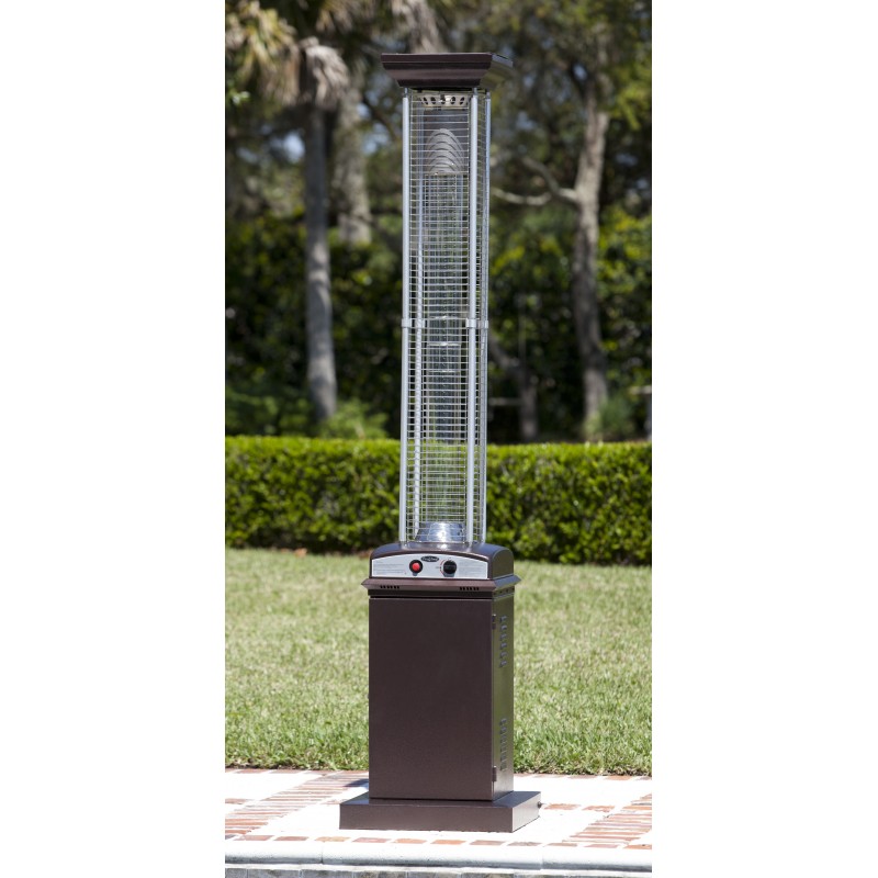 Fire Sense Hammered Bronze Finish Square Flame Patio Heater