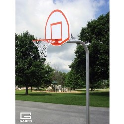 Gared 3-1/2" O.D. Front Mount Gooseneck Post with Braces, 3' Extension, 1750B Backboard, 39WO Goal (PK3535)