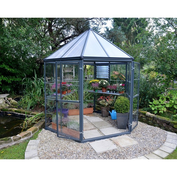 Palram 7x8 Oasis Hex Greenhouse Kit - Gray (HG6000)