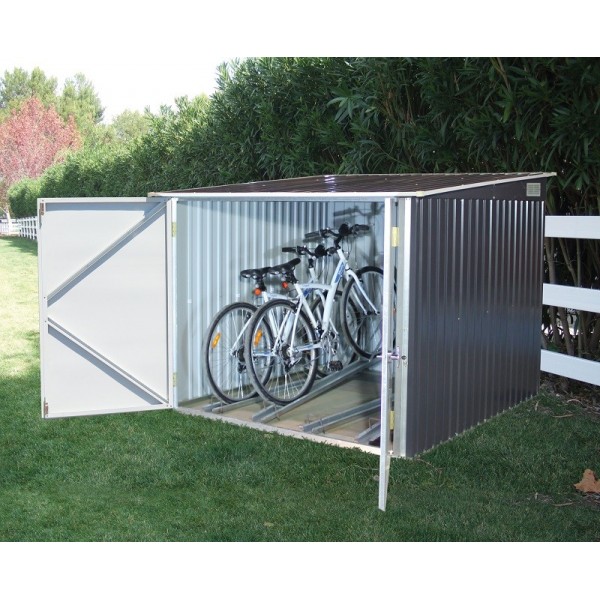 duramax bicycle storage shed kit - anthracite w/ white