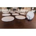 Lifetime 60-Inch Round Commercial Stacking Folding Tables 15-pack w/ Cart (white granite) 80441