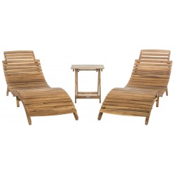 Safavieh Pacifica 3 Piece Lounge Set - Natural/Navy (PAT7020C)