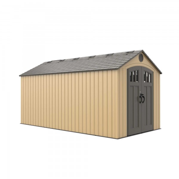 lifetime 15x8 outdoor storage shed kit w/ double doors