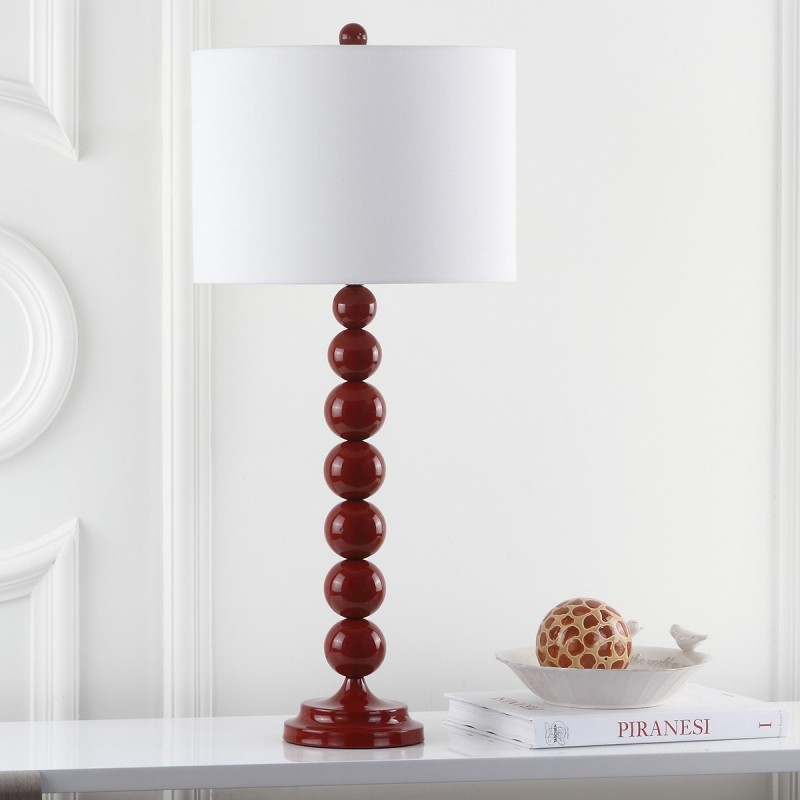 Safavieh Jenna Stacked Ball Lamp Set of 2 Red/White (LIT4090E-SET2)