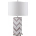 Safavieh Chevron 27-inch H Stripe Table Lamp Set of 2 - Grey/Off-White (LIT4136C-SET2)