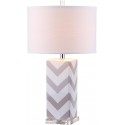 Safavieh Chevron 27-inch H Stripe Table Lamp Set of 2 - Grey/Off-White (LIT4136C-SET2)