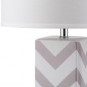 Safavieh Chevron 27-inch H Stripe Table Lamp Set of 2 - Grey/Off-White (LIT4136C-SET2)