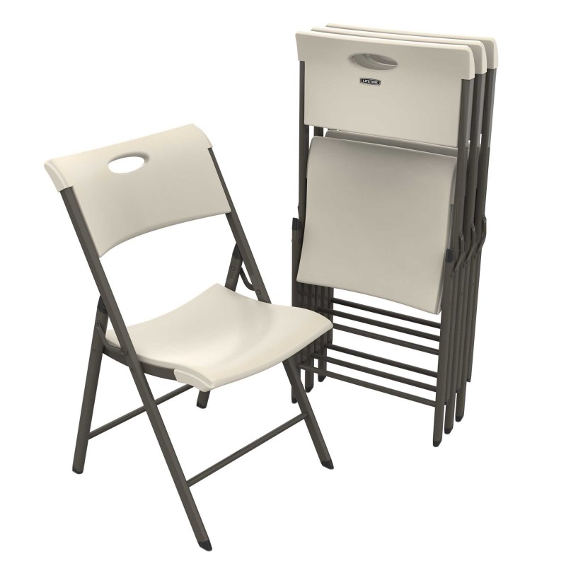 Lifetime 4Pack Light Commercial Folding Chairs Almond (480625)