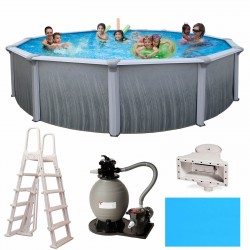 Blue Wave Madagascar 18' x 52" Round Frame Pool Package (NB3918)