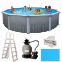 Blue Wave Madagascar 24' x 52" Round Frame Pool Package (NB3924)