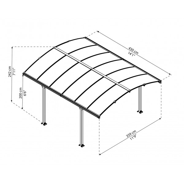 palram 12x14 arizona carport kit hg9115