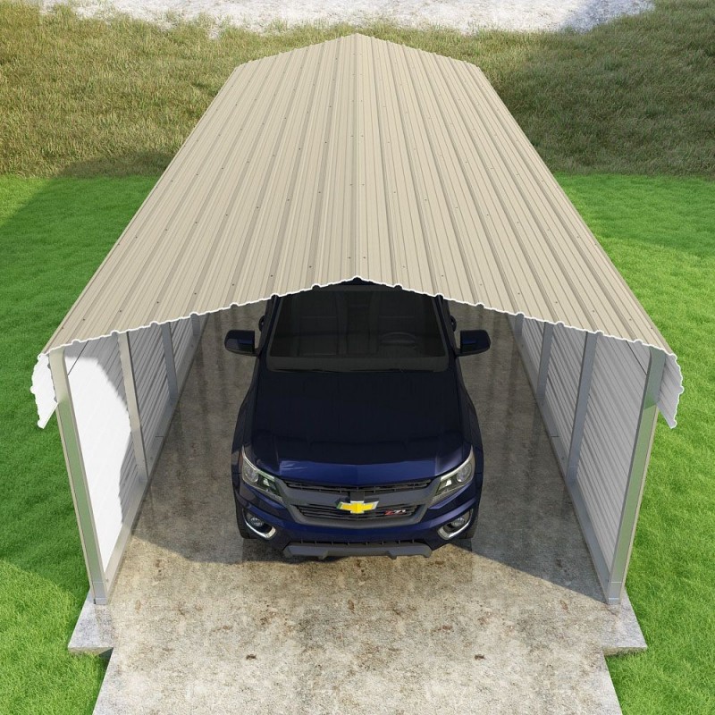 Versatube 3 Sided 20x20x12 Classic Steel Carport Kit C3e020200120r