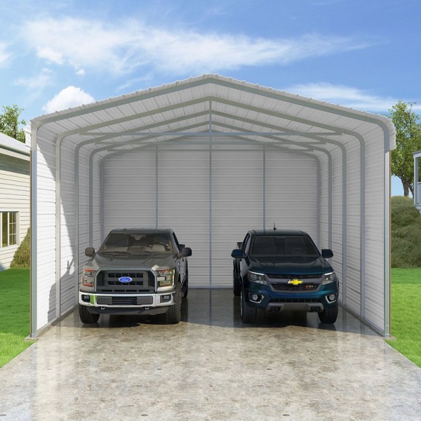 VersaTube 3-Sided 20x20x12 Classic Steel Carport Kit (C3E020200120R)