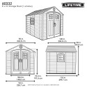 Lifetime 8x10 Outdoor Plastic Storage Shed with Skylights & Window (60332)
