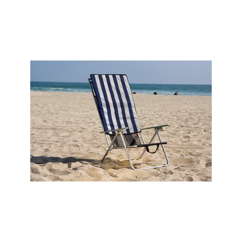 Quik Shade Beach Recliner Shade Folding Chair Navy White