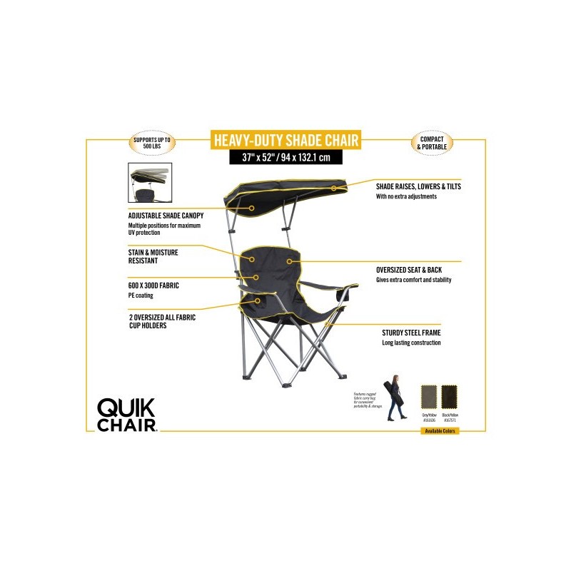 Quik chair max shade adjustable folding camp discount chair