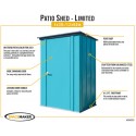 ShelterLogic 4x3 Spacemaker Patio Steel Shed Kit - Teal and Anthracite (CY43T21)