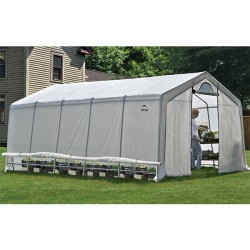 Shelterlogic 12x20 GrowIT Heavy Duty Greenhouse Kit (70590)Greenhouse Kit w/ Zipper Door -  Translucent/Gray (70590)