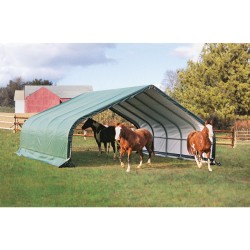 ShelterLogic-22x20x10 Run-In Peak Style Live Stock Shelter Kit - Green (58432)