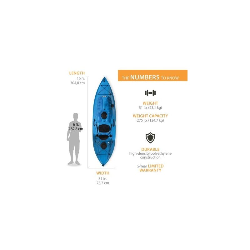 Lifetime 10ft Tamarack Angler 100 Fishing Kayak - Azure Fusion (90905)