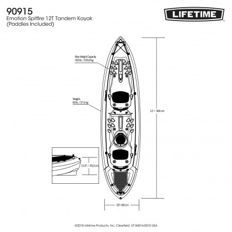 Lifetime Tahoma 100 Sit-On-Top Kayak with Paddle - Galaxy Fusion