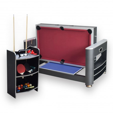 Hathaway Triple Threat 6-ft Air Hockey 3-in-1 Rotating Multi-Game Table and Cabinet (BG5001)