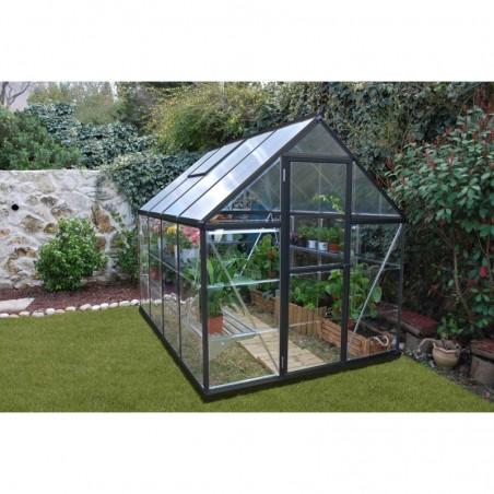 Palram - Canopia 6x8 Hybrid Outdoor Greenhouse Kit - Gray (HG5508Y)