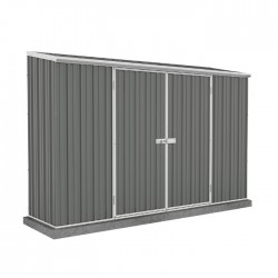 Absco 10' x 2.5' Double Door Space Saver Metal Garden Shed  - Woodland Gray (AB1109)