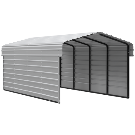 Arrow 2-Sided 10 x 20 x 7 Enclosure Galvanized Steel Carport Kit- Eggshell (CPH102007ECL2)