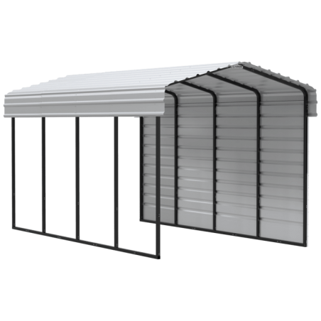 Arrow Carport with 1-sided Enclosure 10x20x09 - Eggshell (CPH102009ECL1)