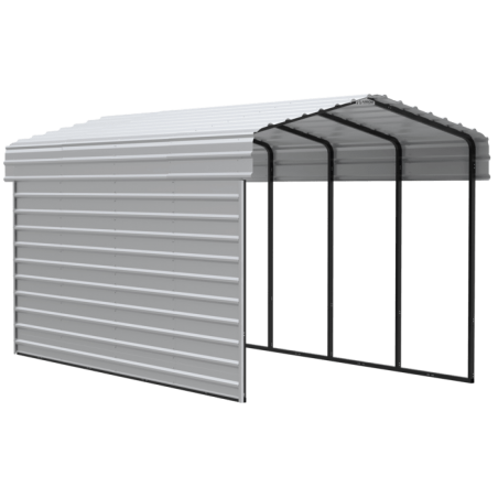 Arrow 1-sided 10x20x9 Enclosure Galvanized Steel Carport Kit - Eggshell (CPH102009ECL1)