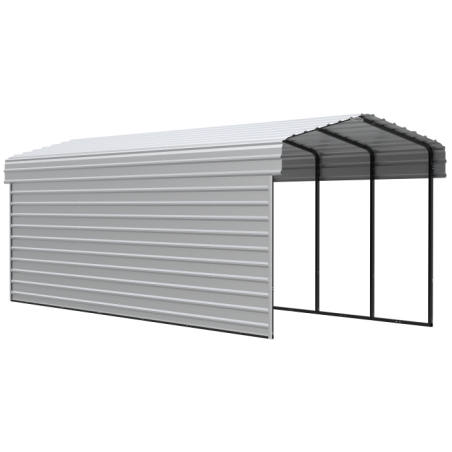 Arrow 1-sided 10x29x9  Enclosure Galvanized Steel Carport Kit- Eggshell (CPH102909ECL1)