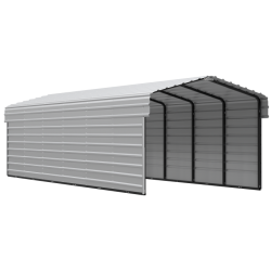 Arrow 2-sided 10x29x7 Enclosure Galvanized Steel Carport Kit- Eggshell (CPH102907ECL2)