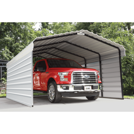 Arrow Carport with 2-Sided Enclosure 12x20x07 - Eggshell (CPH122007ECL)