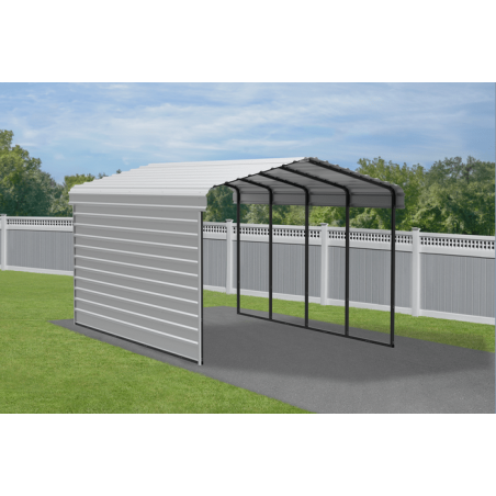 Arrow Carport with 1-Sided Enclosure 12x20x09 - Eggshell (CPH122009ECL1)