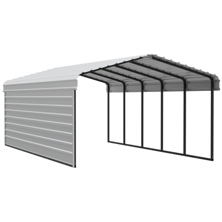 Arrow Carport with 1-Sided Enclosure 12x24x7 - Eggshell (CPH122407ECL1)