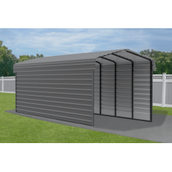 Arrow 2-sided 10x29x7 Enclosure Galvanized Steel Carport Kit Charcoal (CPHC102909ECL2)