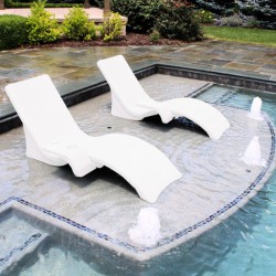 Global 2-Pack Pool Lounger Chair - White (GPP-LFS-W)