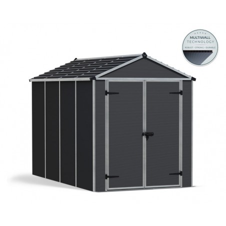 Palram - Canopia Rubicon 6' x 10' Shed - Gray (HG9710GY-1B)