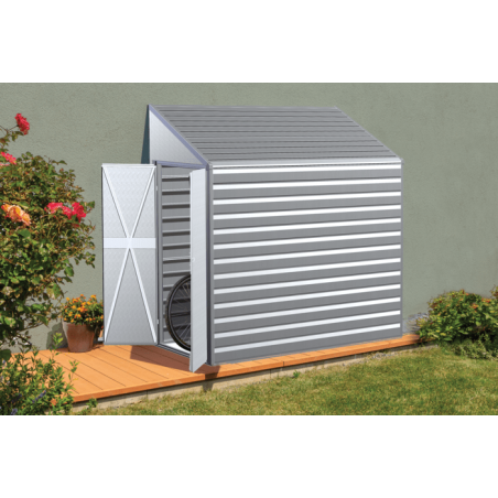 Arrow Yardsaver 4x7 Steel Storage Shed Pent Roof - Silver (YS47AB)