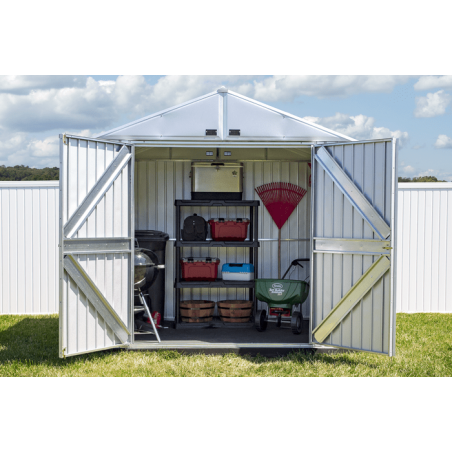 Arrow Elite 8x6 Metal Storage Shed Kit - Silver (EG86AB)