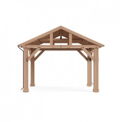 Yardistry 14 x 12 Wood Pavilion Kit with Aluminum Roof (YM12949)