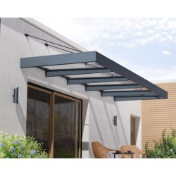 Palram - Canopia Sophia XL 5000 15x5 Awning - Gray/Clear (HG9549)