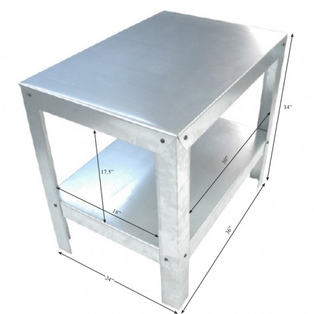 Poly-Tex Heavy-Duty Galvanized Steel 2-Shelf Multi-Use Work / Utility Bench (PTX8001)