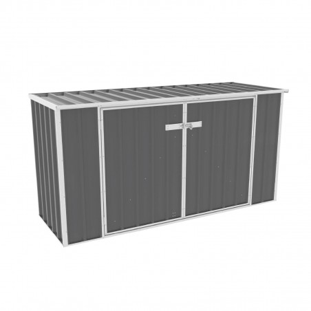 Absco Utility 7.5' x 2.5' Garbage Can Metal Storage Shed Kit - Woodland Gray (AB1050)