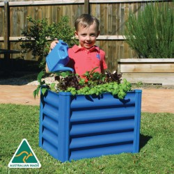 Absco Organic Garden Co. Hakea 1.8' x 1' x 1.3' Metal Kids Garden Bed - Blue (AB1314)