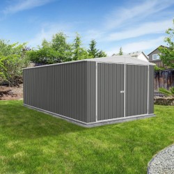 Absco Utility 10' x 19.5' Metal Storage Shed  - Woodland Gray (AB1126)