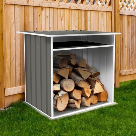 Absco Woodstore 4' x 2.5' x 3.7' Metal Storage Shed - Woodland Gray (AB1085)