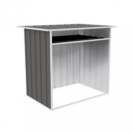 Absco Woodstore 4' x 2.5' x 3.7' Metal Storage Shed - Woodland Gray (AB1085)