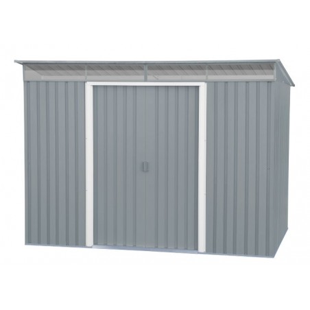 Duramax 8x6 TOP Pent Roof Skylight Metal Storage Shed - Light Gray (20552)